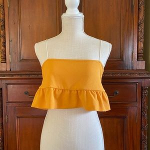 Mustard crop top from misguided